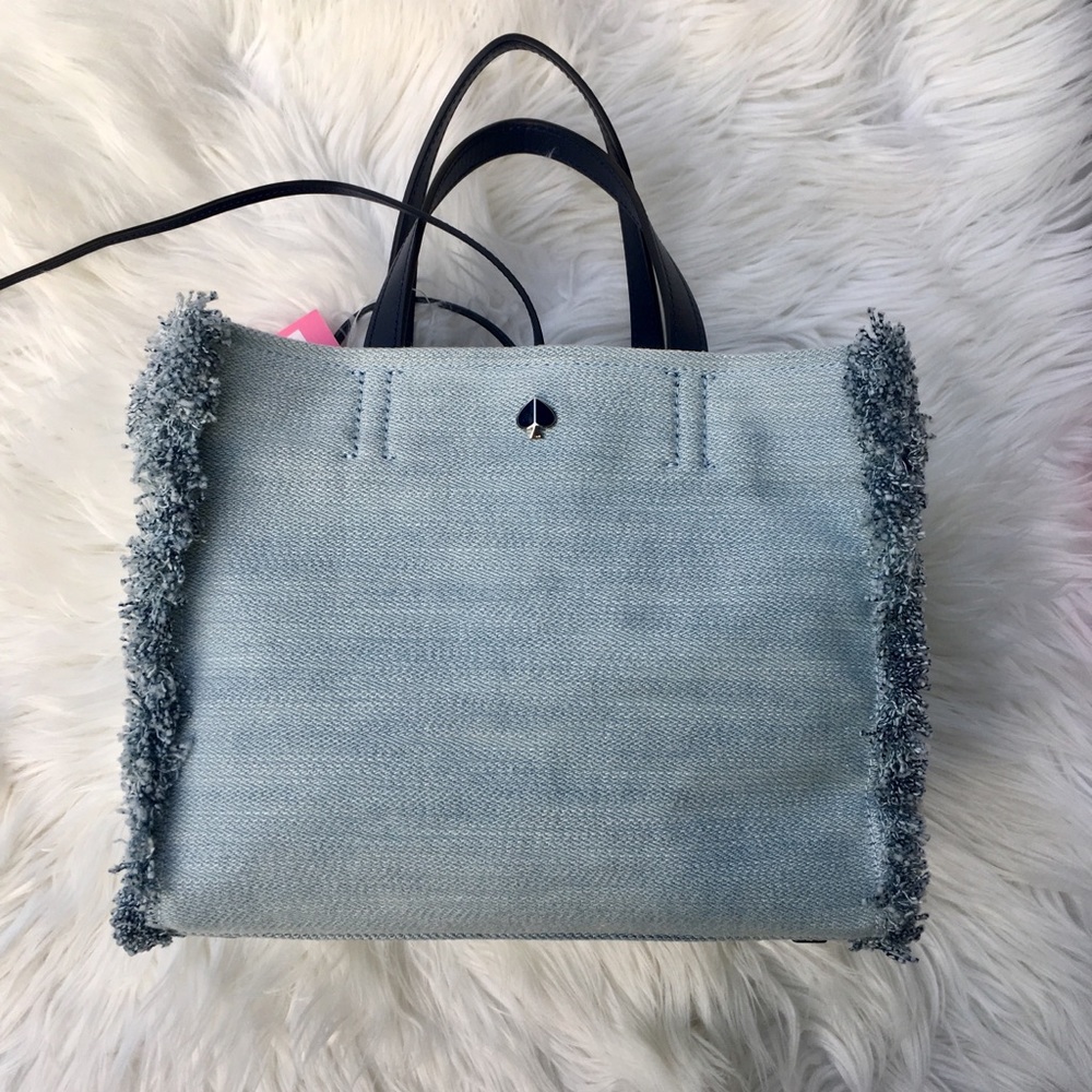 NWT Katespade Sam denim satchel - Picture 5 of 15